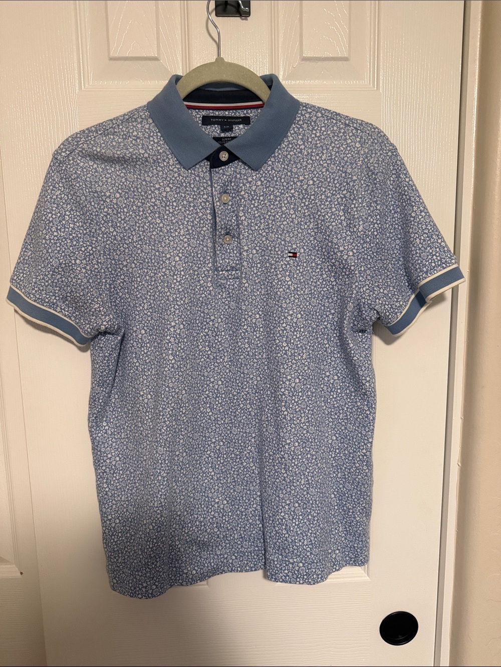 Tommy Hilfiger Light Blue Floral-Print Polo